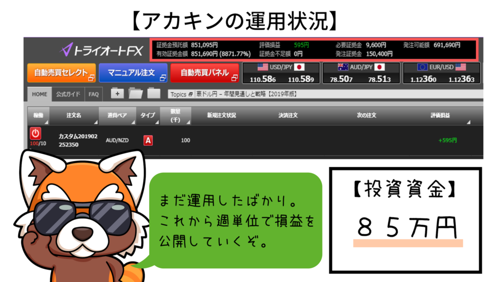 アカキン運用スタート時
