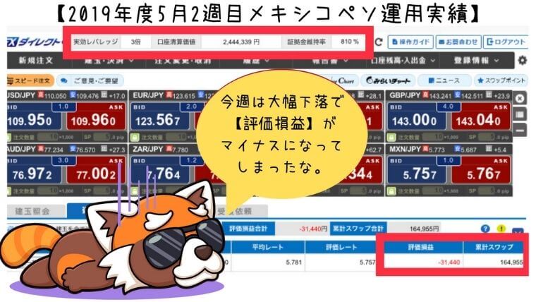 2019年5月2日週メキシコペソ運用実績