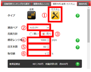 売り設定①